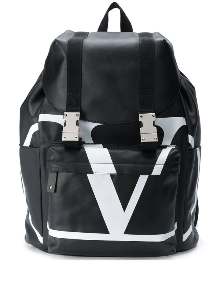 Valentino Valentino Garavani V Logo Backpack - Black
