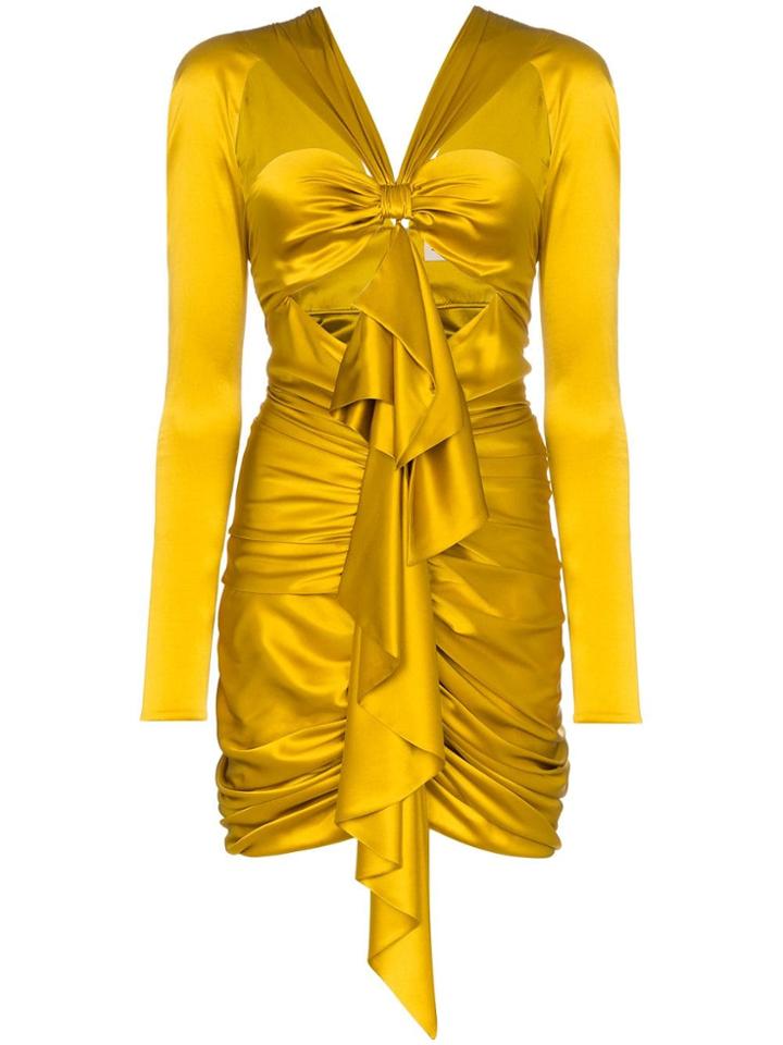 Alexandre Vauthier Ruffled Front Mini-dress - Gold