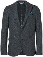 Manuel Ritz Lapel Button Blazer - Blue