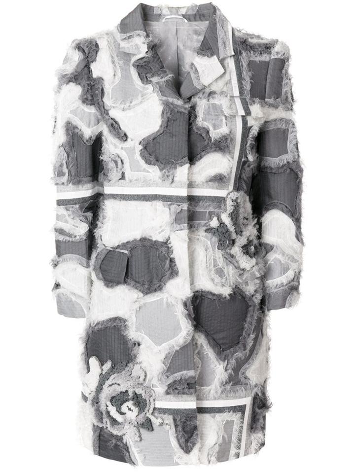 Thom Browne Patchwork Intarsia Chesterfield - Grey