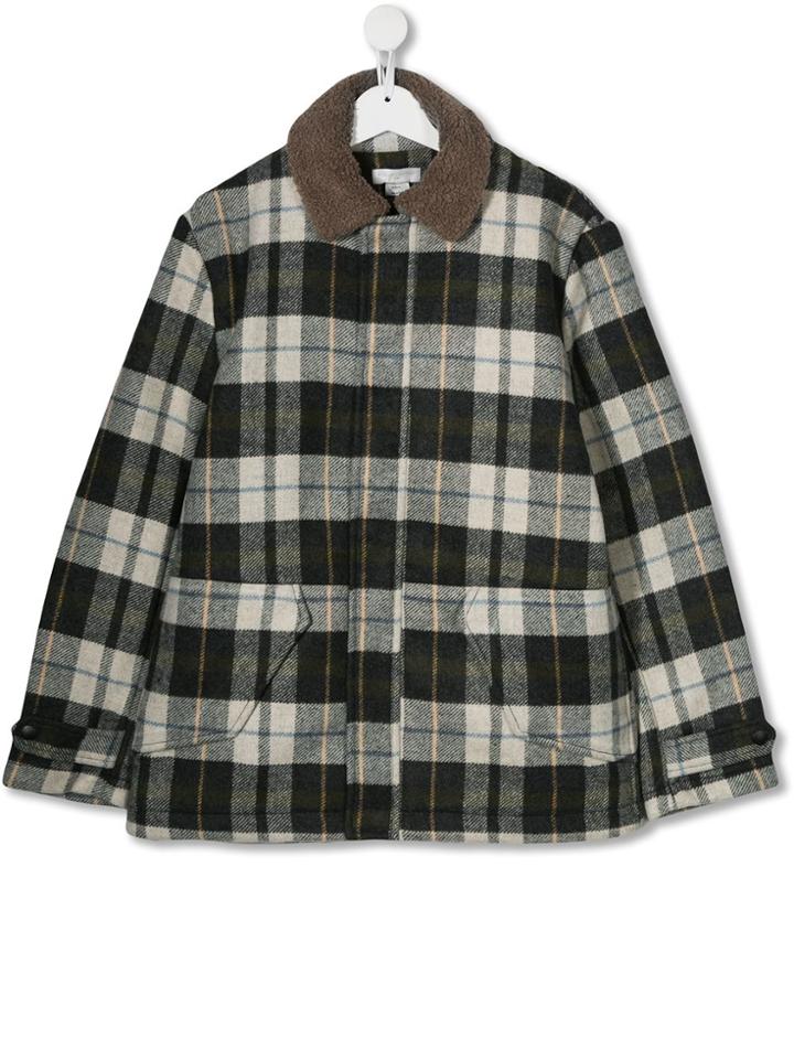 Stella Mccartney Kids Teen Check Coat - Grey