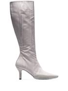Marine Serre Knee High Sock Boots - Grey