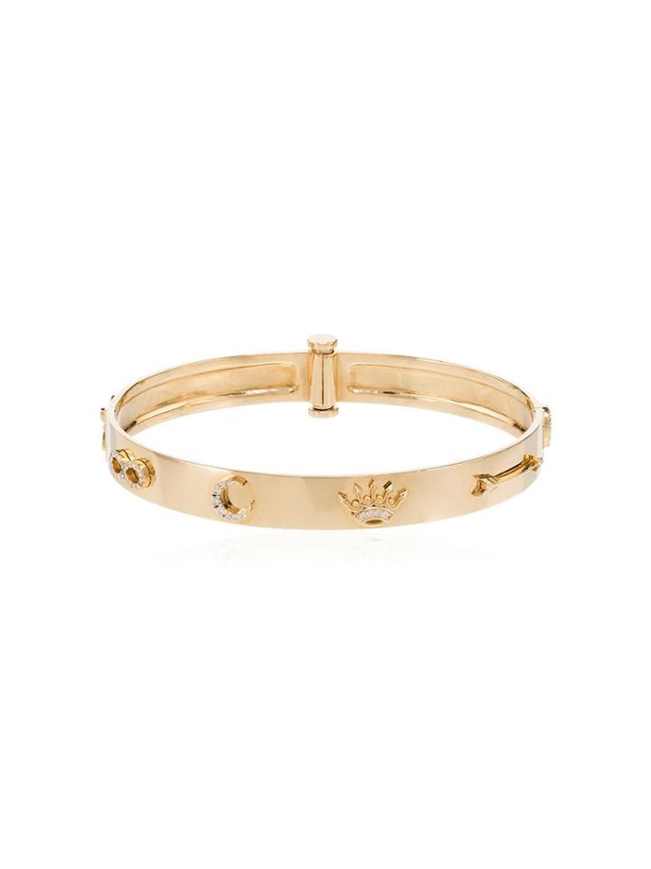 Foundrae Triptych Symbol Diamond Bangle - Metallic