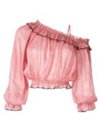 Aje Beatrice Ruffle Blouse - Pink