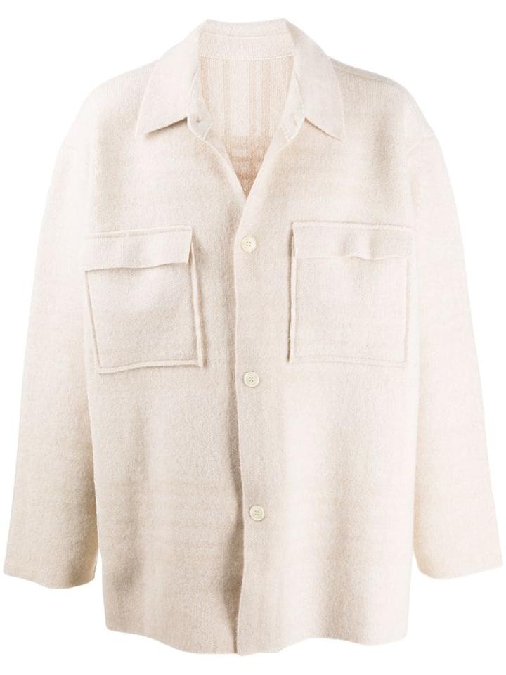 Jacquemus Oversized Knitted Shirt Jacket - Neutrals