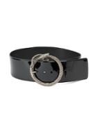 Saint Laurent Serpent Buckle Belt, Women's, Size: 75, Black, Calf Leather/brass