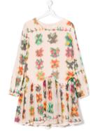 Chloé Kids Teen Long Sleeve Printed Dress - Pink & Purple