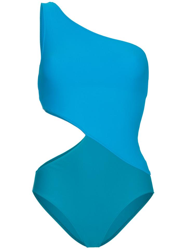 Araks Elmar One Shoulder Cutout Swimsuit - Blue