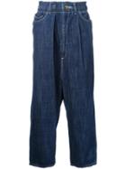 Maison Mihara Yasuhiro Drop-crotch Cropped Jeans, Men's, Size: 46, Blue, Cotton