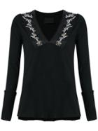 Andrea Bogosian Embellished Top, Women's, Size: P, Black, Silk/cotton