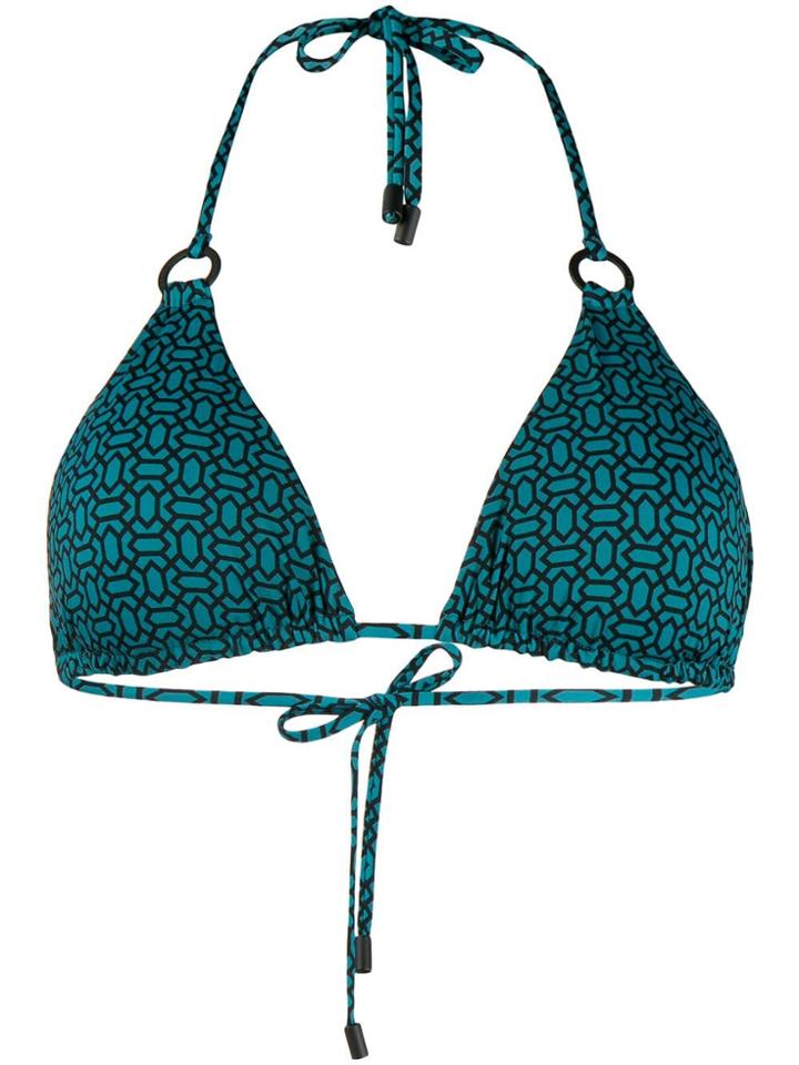 Fisico Geometric Print Bikini Top - Blue