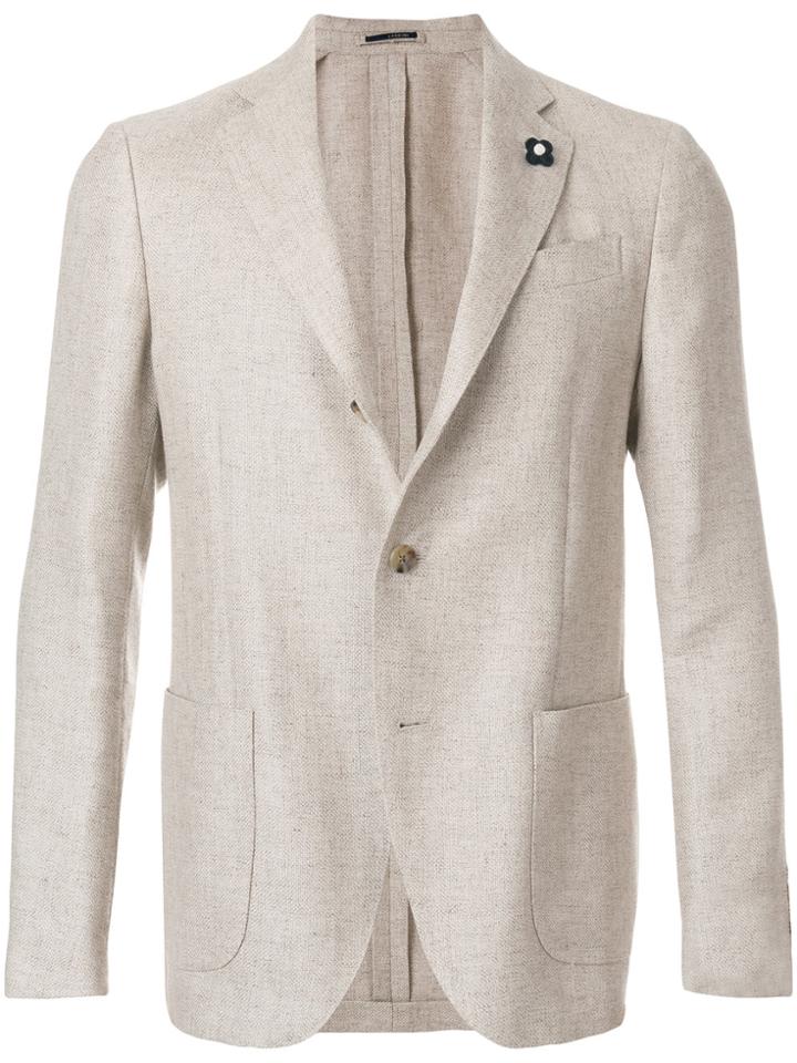 Lardini Single Breasted Blazer - Nude & Neutrals