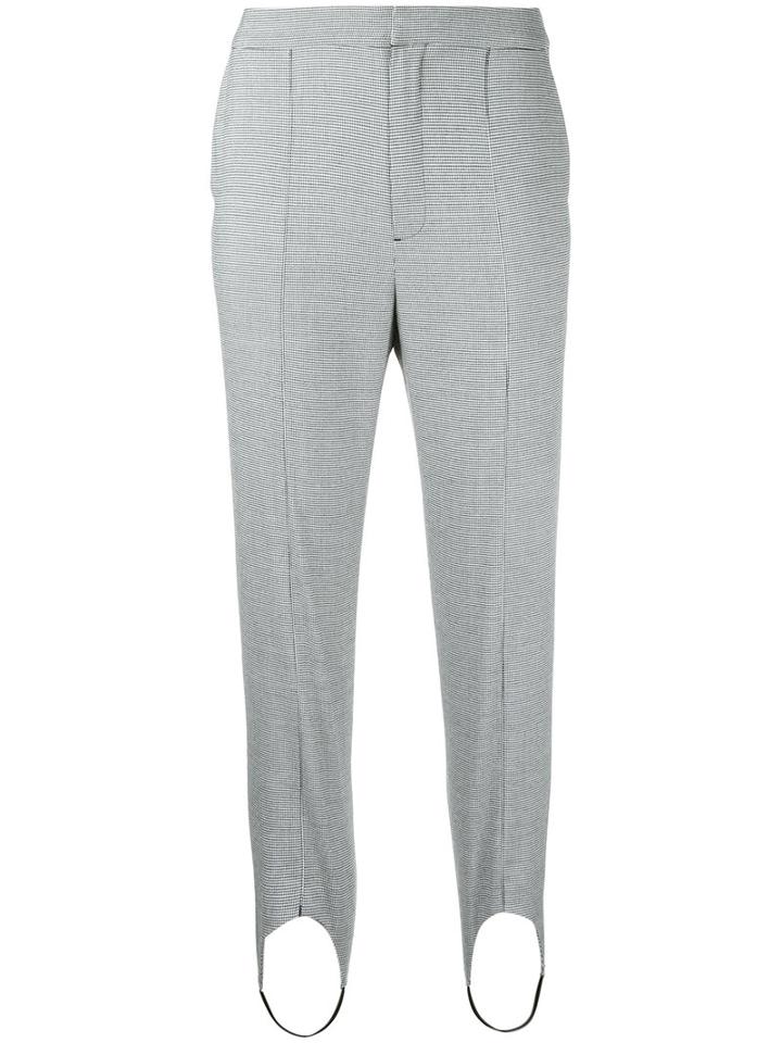Le Ciel Bleu - Houndstooth Strap Detail Trousers - Women - Polyurethane/rayon/tencel - 36, Grey, Polyurethane/rayon/tencel
