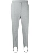 Le Ciel Bleu - Houndstooth Strap Detail Trousers - Women - Polyurethane/rayon/tencel - 36, Grey, Polyurethane/rayon/tencel