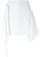 No21 Asymmetric Mini Skirt, Women's, Size: 44, White, Cotton