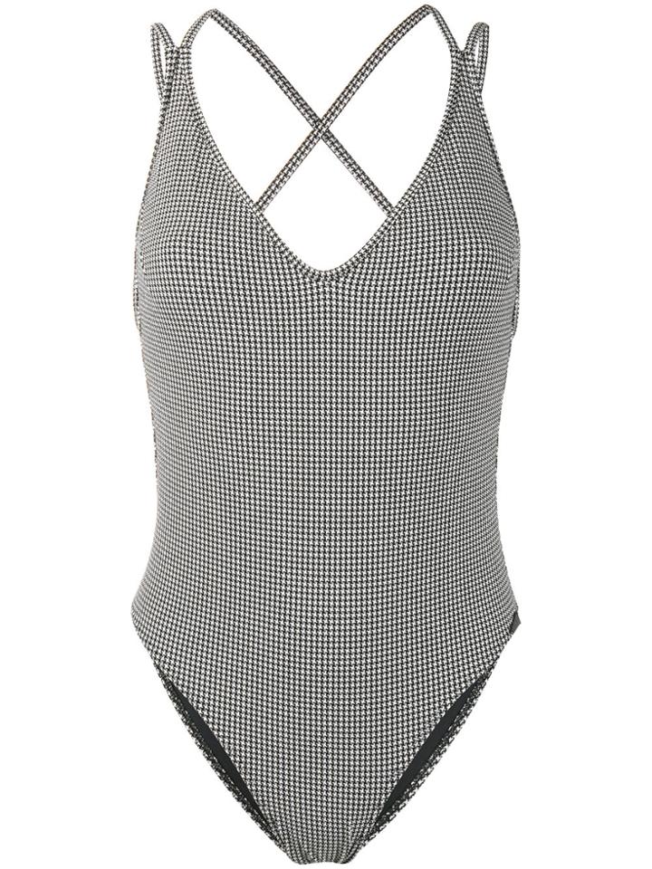 Prism Mykonyos Micro Houndstooth Swimsuit - Black