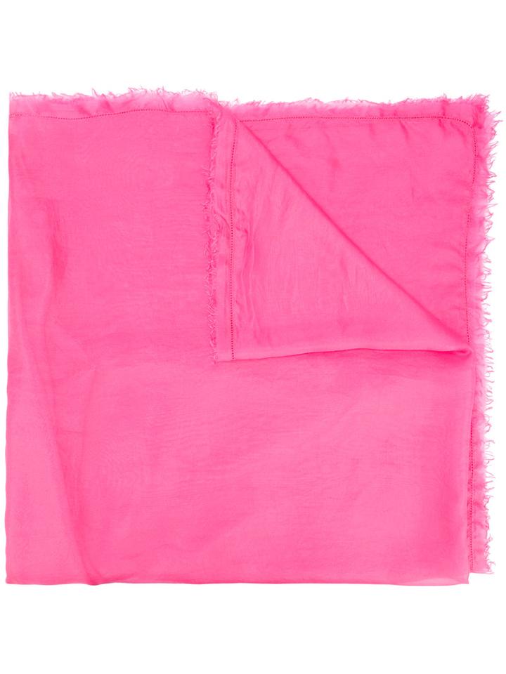 Faliero Sarti Fringed Edge Scarf, Women's, Pink/purple, Silk
