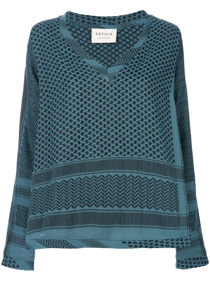 Cecilie Copenhagen Tapestry Pattern Top - Green