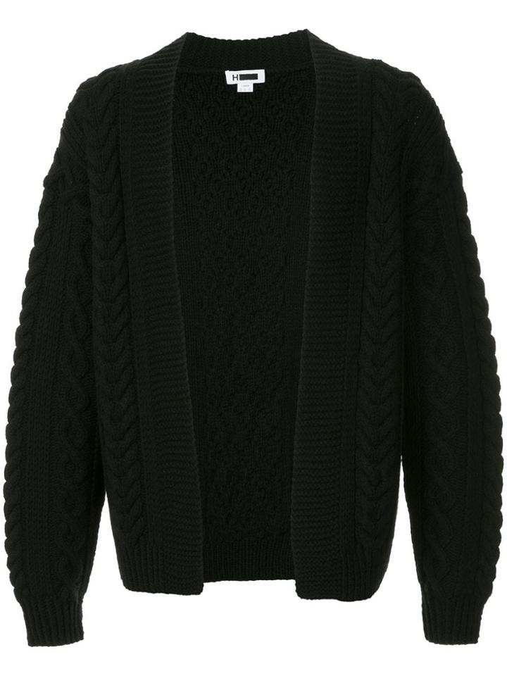 H Beauty & Youth Cable Knit Cardigan - Black