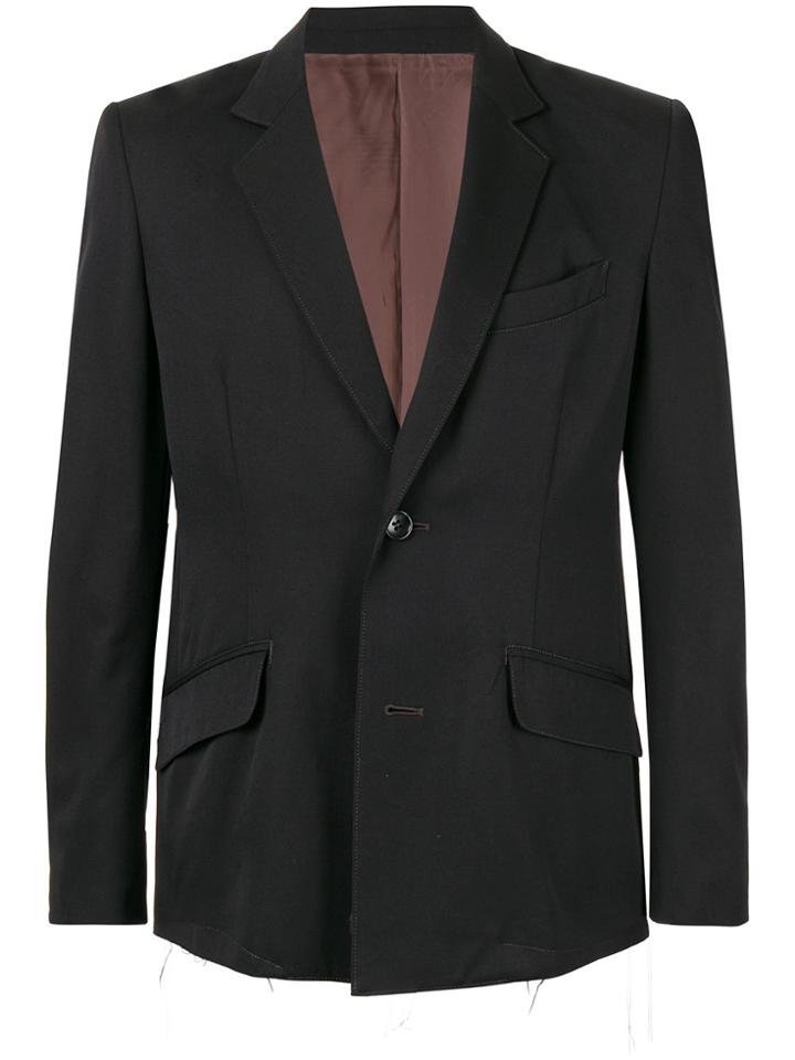 Sulvam Destroyed One-button Blazer - Black