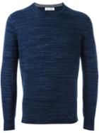 Brunello Cucinelli Crew Neck Jumper, Men's, Size: 54, Blue, Wool