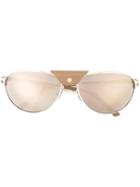 Cartier 'santos Dumont' Sunglasses, Women's, Grey, Calf Leather/acetate/metal (other)/bronze