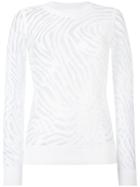 Michael Michael Kors - Sheer Zebra Pattern Jumper - Women - Polyester/viscose - L, White, Polyester/viscose