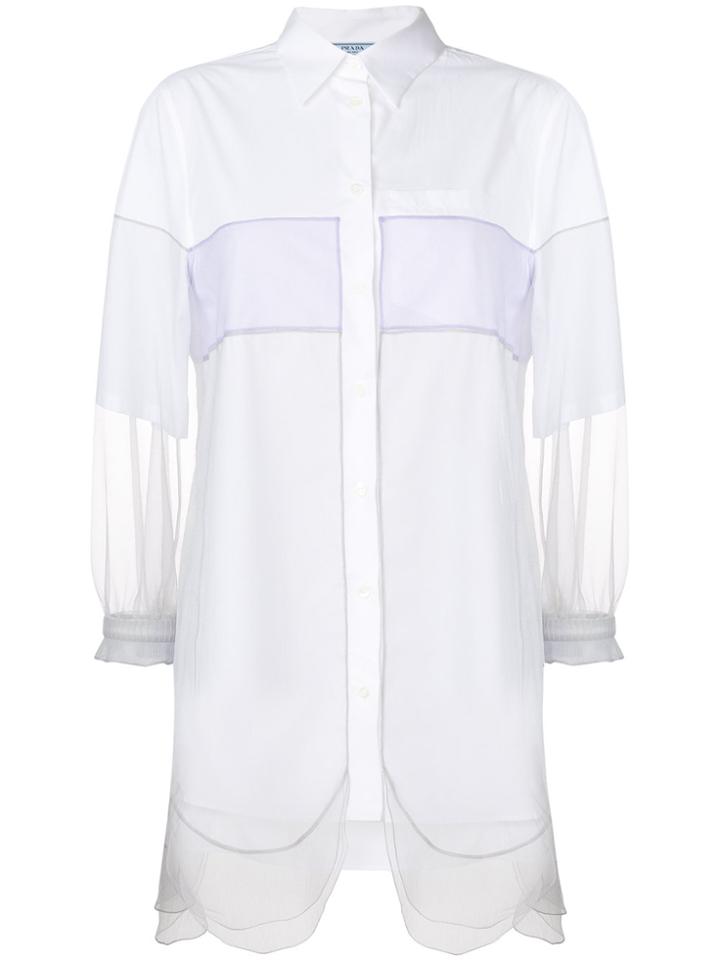 Prada Sheer Sleeve Tunic - White