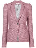 Veronica Beard Gingham Patterned Blazer - Pink & Purple