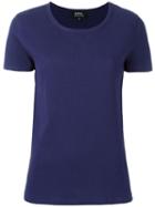 A.p.c. Scoop Neck T-shirt, Women's, Size: Large, Blue, Cotton/spandex/elastane
