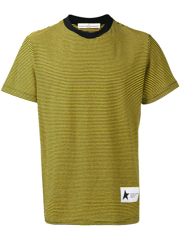 Golden Goose Deluxe Brand Striped T-shirt, Men's, Size: Large, Yellow/orange, Cotton