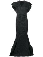 Talbot Runhof - Norham Dress - Women - Polyamide/polyester/spandex/elastane/cupro - 38, Black, Polyamide/polyester/spandex/elastane/cupro