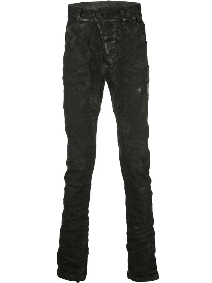 Boris Bidjan Saberi Worn-out Drop-crotch Jeans - Black