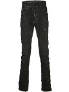 Boris Bidjan Saberi Worn-out Drop-crotch Jeans - Black