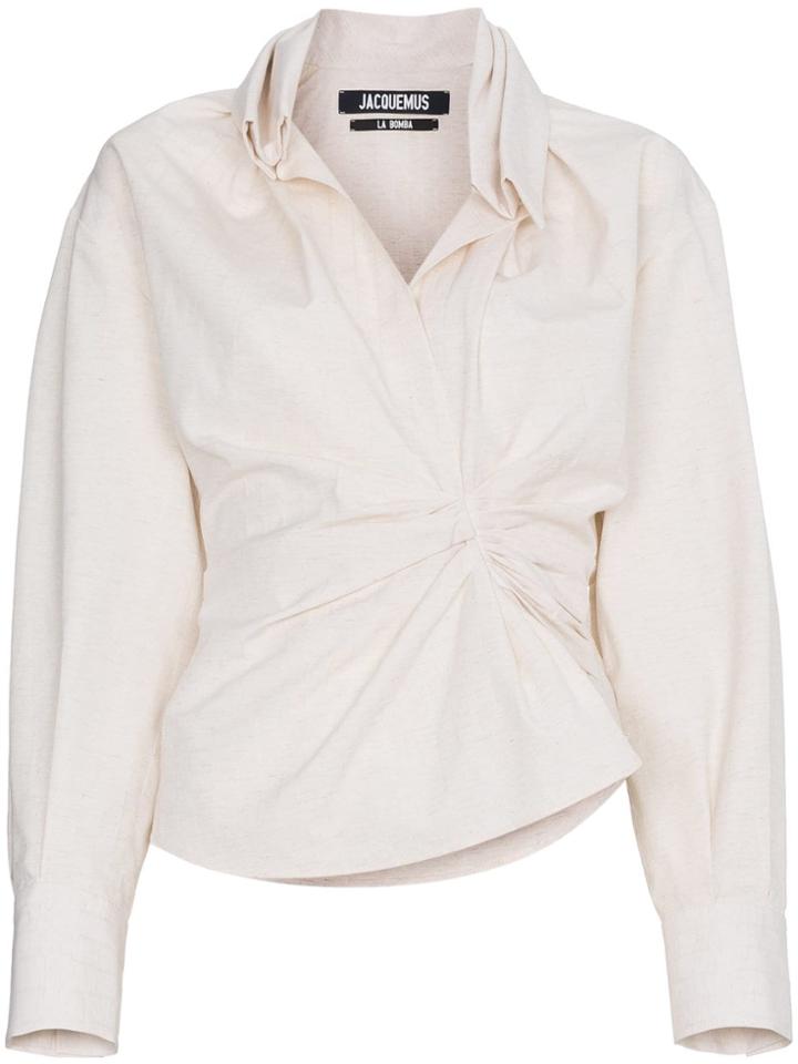 Jacquemus Ruched Front Shirt - Neutrals