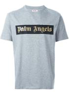 Palm Angels Logo Print T-shirt, Men's, Size: Large, Grey, Cotton