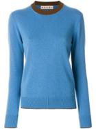 Marni Contrast Collar Sweater - Blue