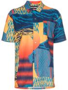 Double Rainbouu Pirate Bay Hawaiian Print Cotton Shirt - Yellow