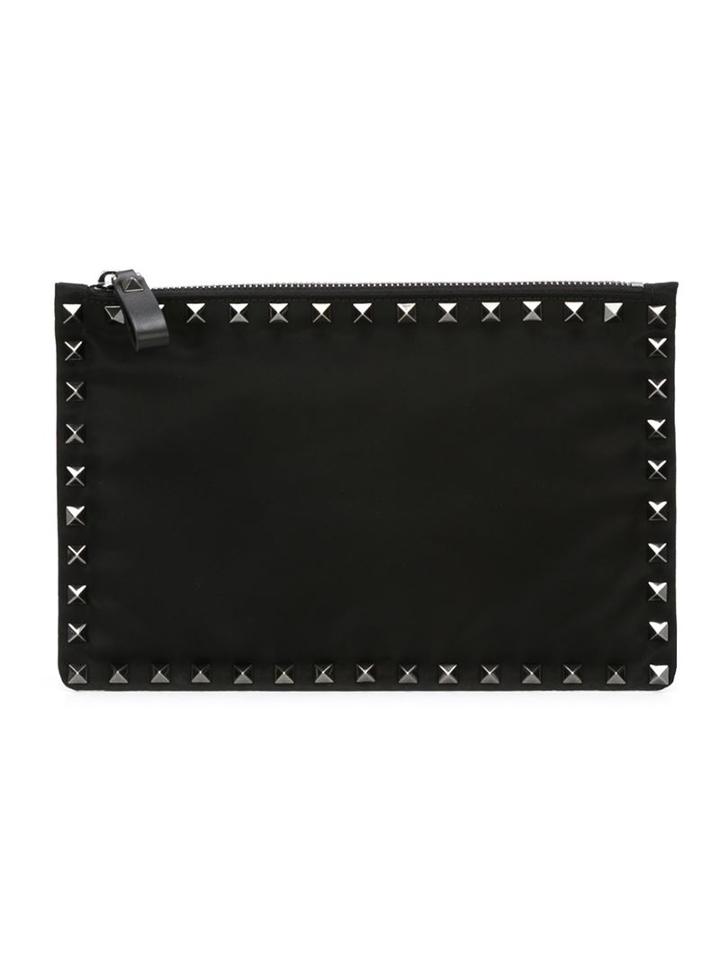 Valentino 'rockstud' Clutch, Men's, Black, Polyamide/metal (other)