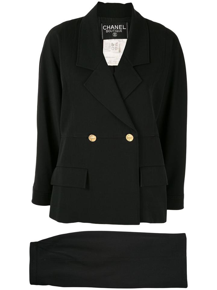 Chanel Pre-owned Double-breasted Skirt Suit - Black