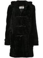 Saint Laurent Shearling Duffle Coat - Black
