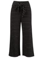Andrea Marques Striped Culottes, Women's, Size: 40, Black, Cotton
