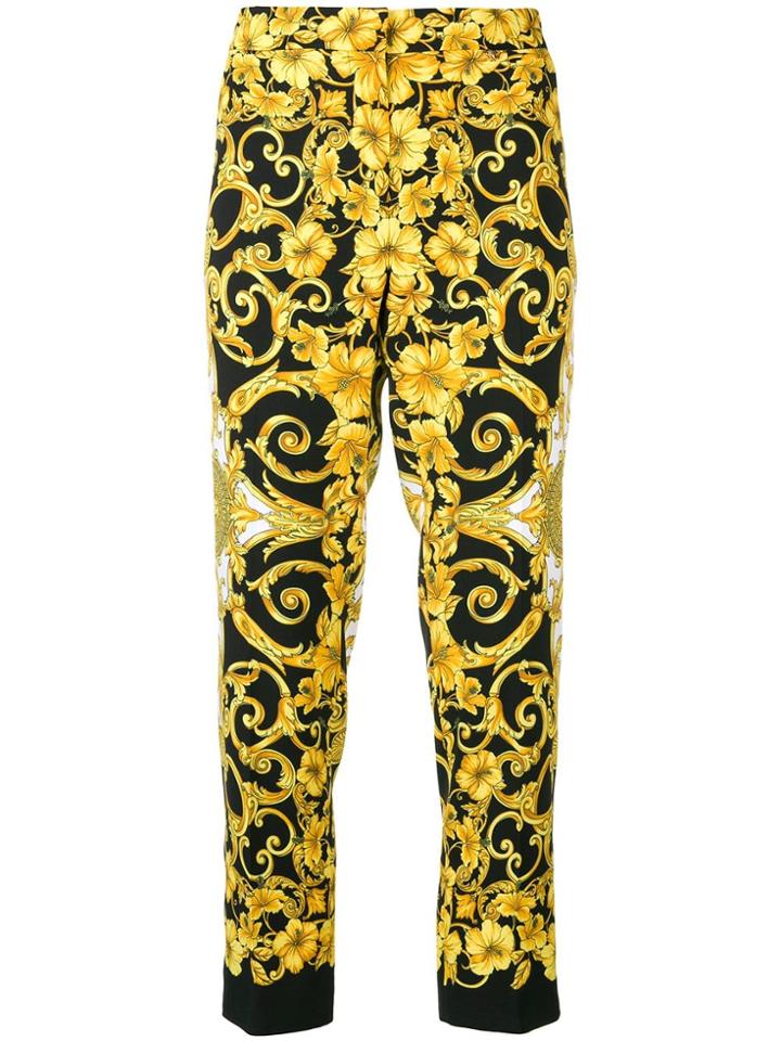 Versace Printed Tailored Trousers - Black
