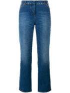 Valentino 'rockstud' Flared Leg Jeans, Women's, Size: 28, Blue, Cotton/spandex/elastane/polyester