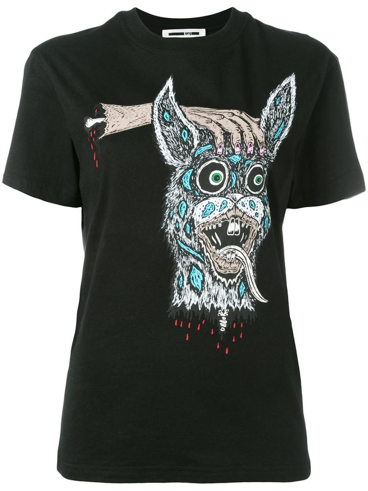 Mcq Alexander Mcqueen Print T-shirt, Women's, Size: Small, Black, Cotton