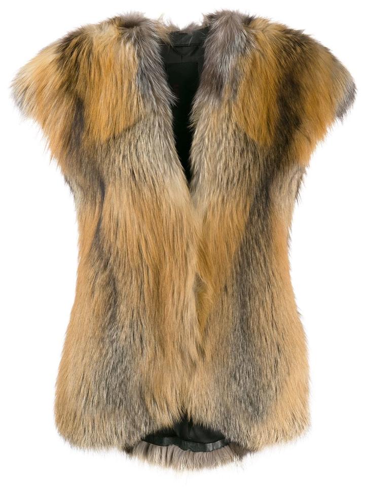 Liska Erino Fur Waistcoat - Brown