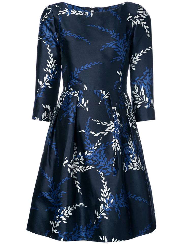 Oscar De La Renta Boat Neck Fitted Dress - White