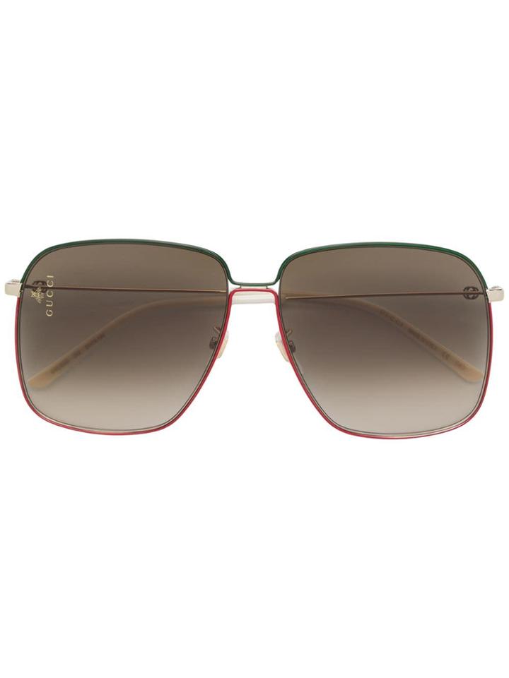 Gucci Eyewear Large Square Sunglasses - Metallic