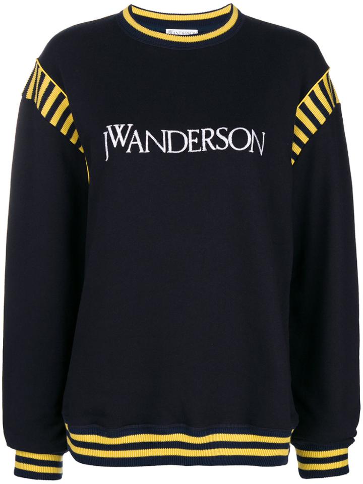 Jw Anderson Embroidered Logo Sweatshirt - Blue