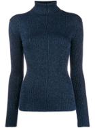 P.a.r.o.s.h. Ribbed Turtle Neck Sweater - Blue